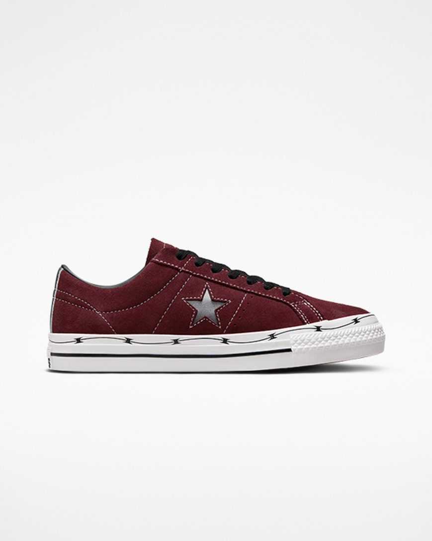 Men\'s Converse CONS One Star Pro Razor Wire Skate Shoes Deep Burgundy / Black / White | AU 38469K